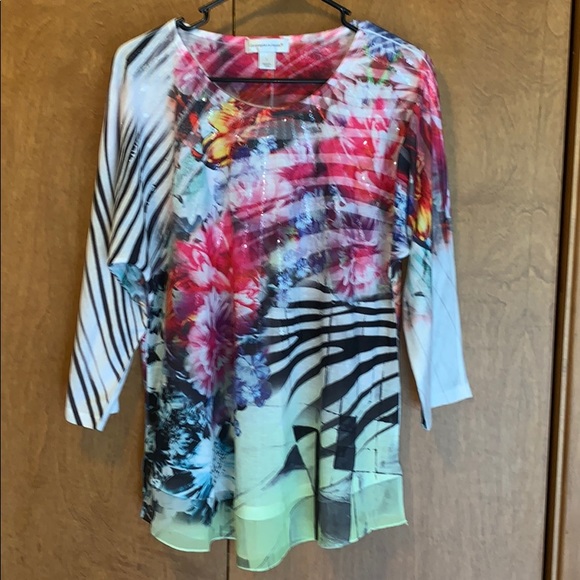 Christopher & Banks Tops - NWOT floral 3/4 sleeve knit shirt - size L